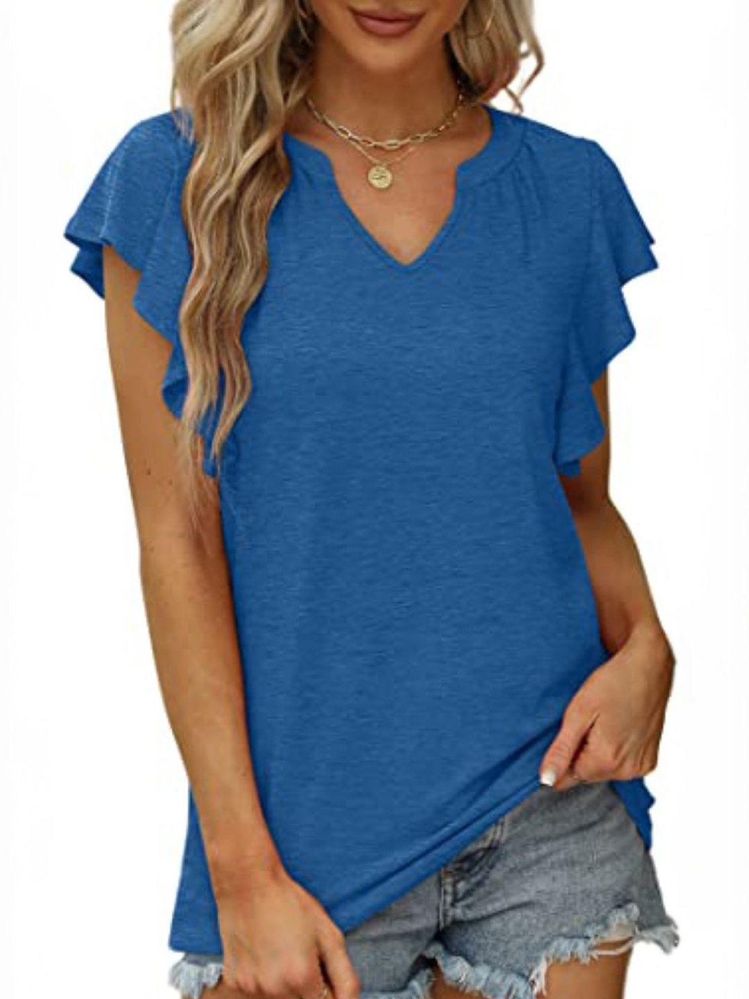 

StyleCast Women Solid Round Neck Top, Blue