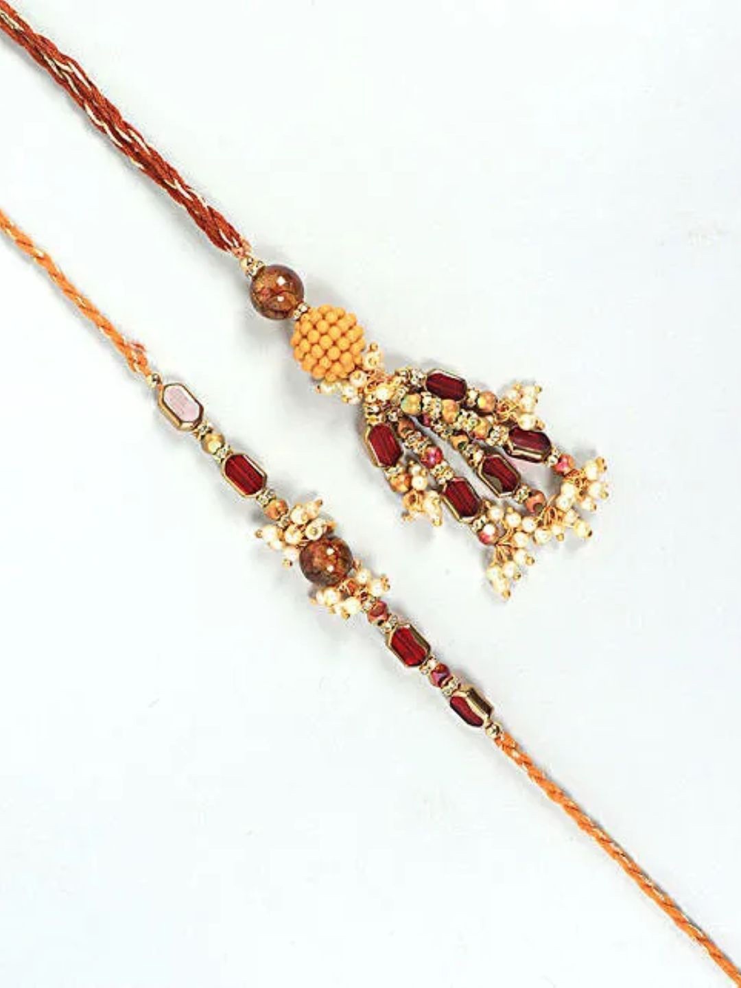 

fnp Sneh Glass Bead Rakhi Blessing for Bhaiya Bhabhi Mauli Rakhis, Brown