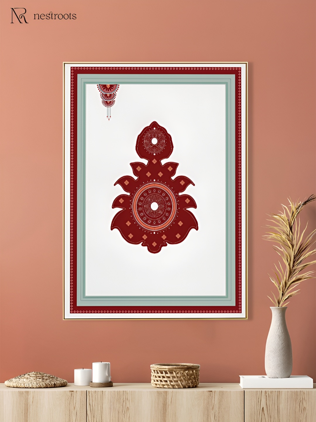 

nestroots White & Maroon 1 Piece Canvas Other Wall Paintings