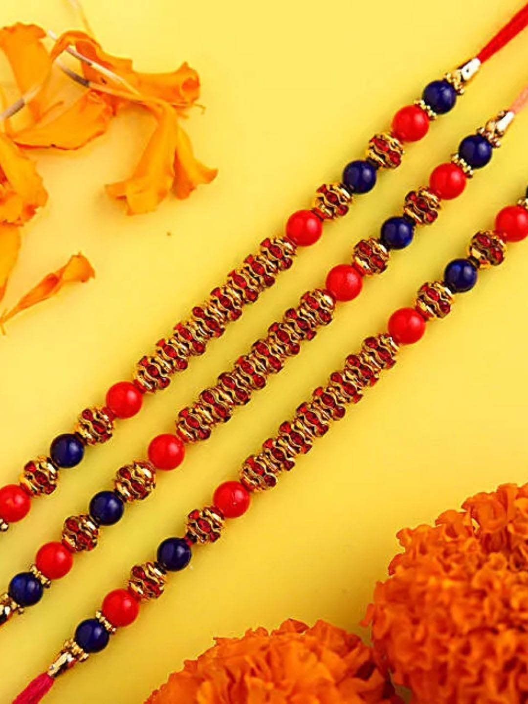 

fnp Sneh Colourful Beads Rakhi Set Mauli Rakhis, Gold