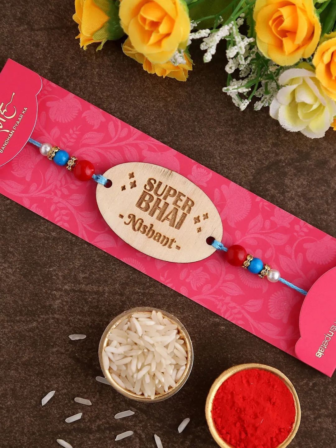 

fnp Custom Carved Keepsake Rakhi Kids Collection, Blue
