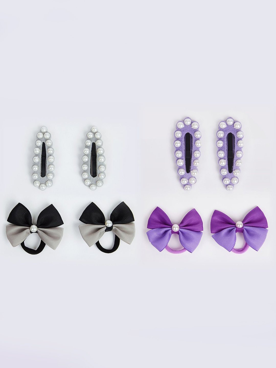 

RIBBON CANDY Set of 8 Girls Embellished Hair Accessory, Black