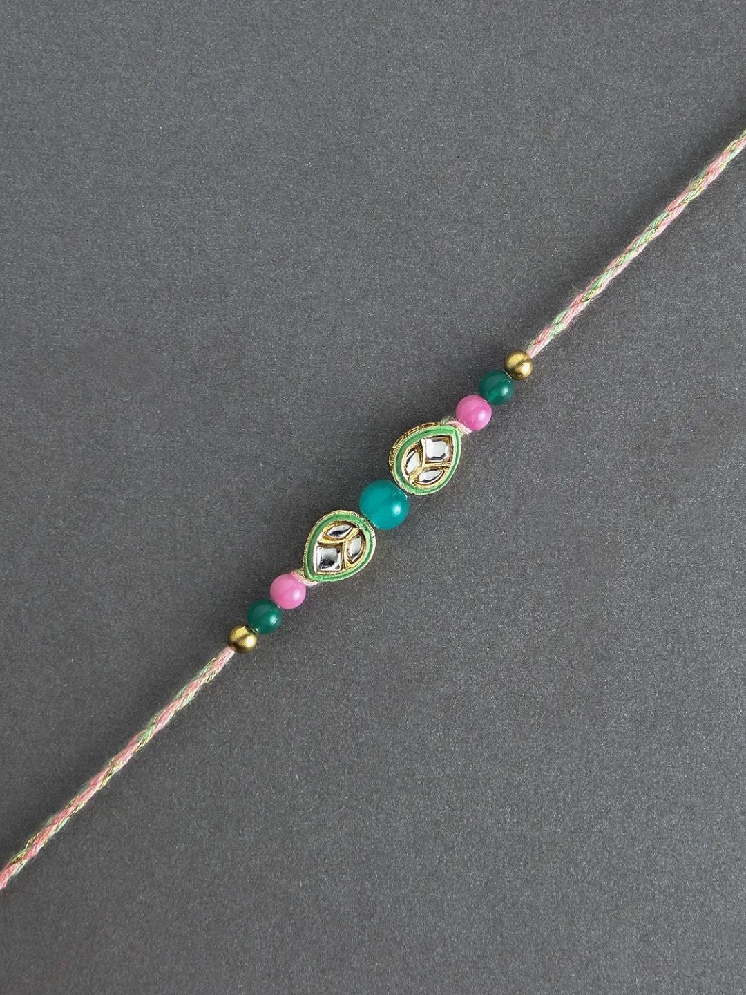 

fnp Opulent Kundan Rakhi Bracelet Rakhis, Green