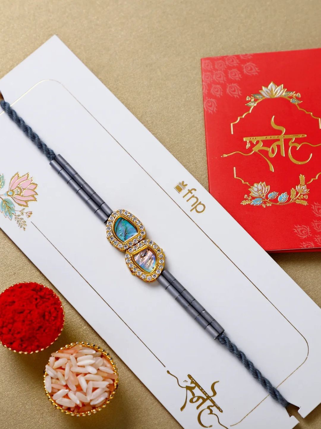 

fnp Regal Crest Beads Rakhi Mauli Rakhis, Black