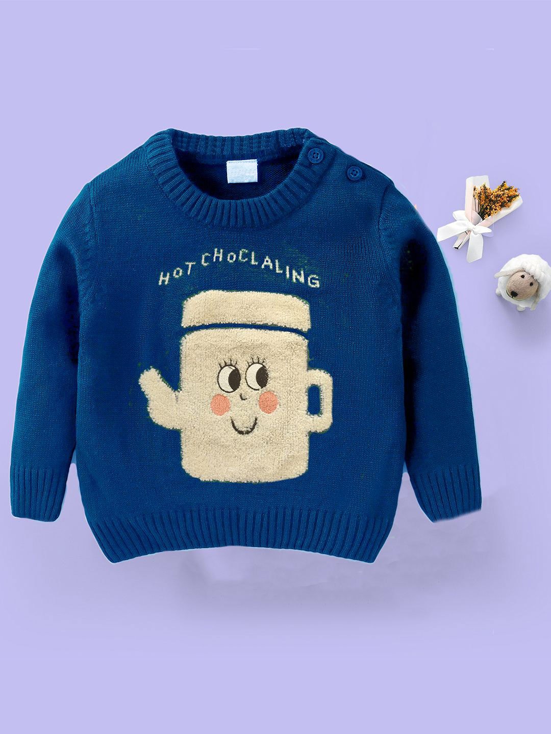 

Bold N Elegant Unisex Kids Embroidered Pullover, Blue
