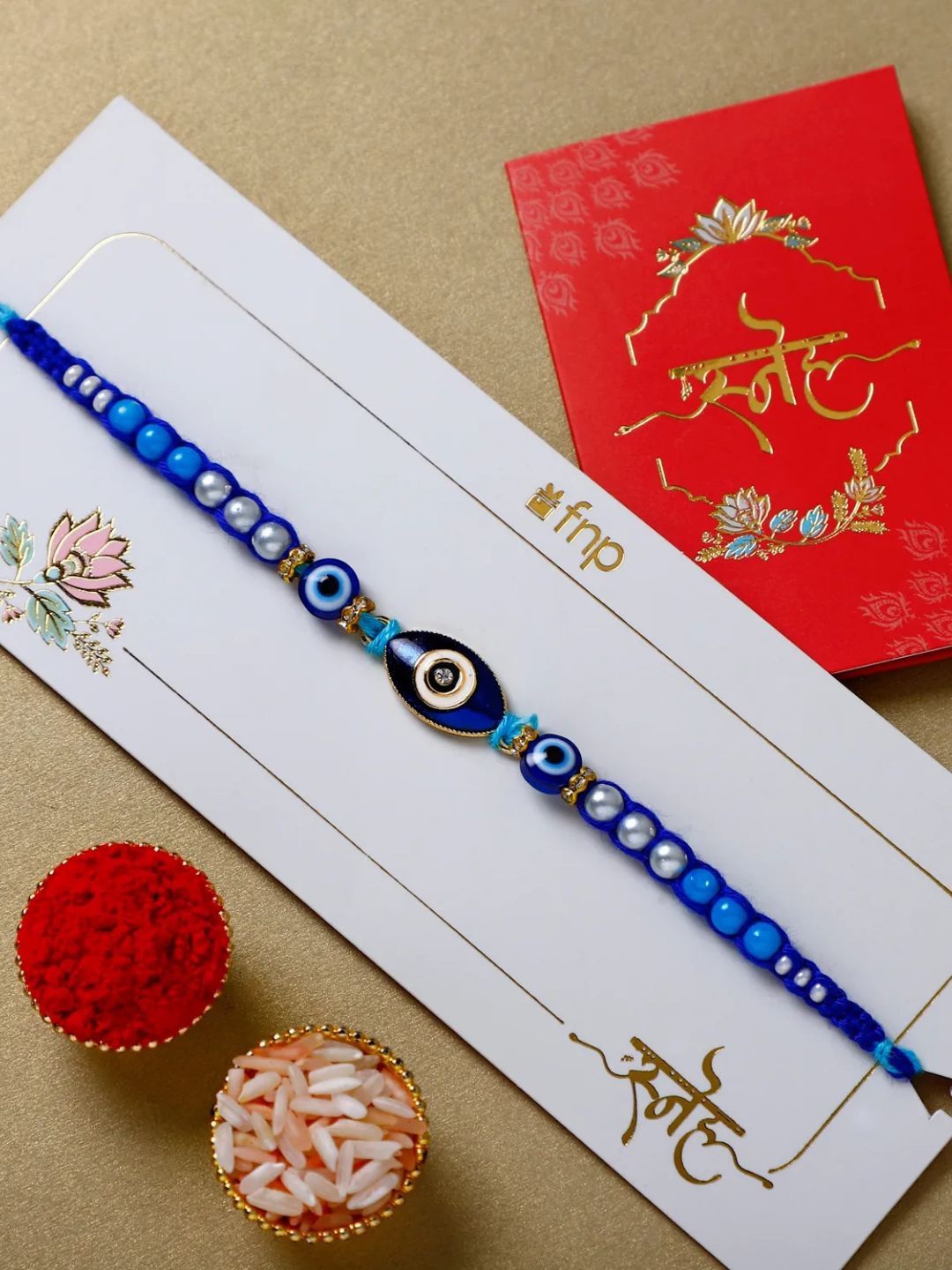 

fnp Galactic Blue Protector Evil Eye Rakhi Mauli Rakhis