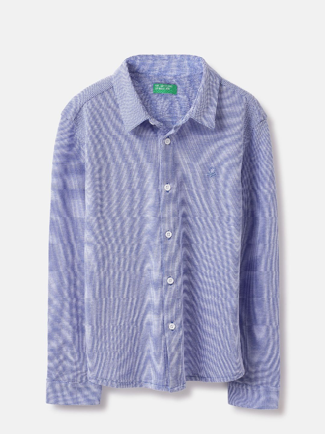 

United Colors of Benetton Boys Opaque Textured Casual Shirt, Blue