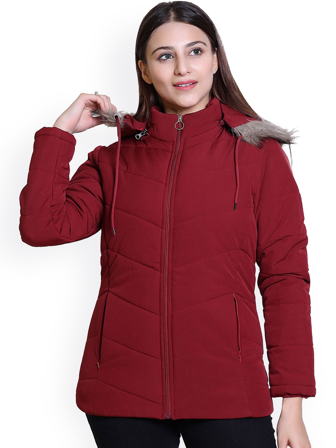 

Brazo Women Lightweight Parka Jacket, Maroon