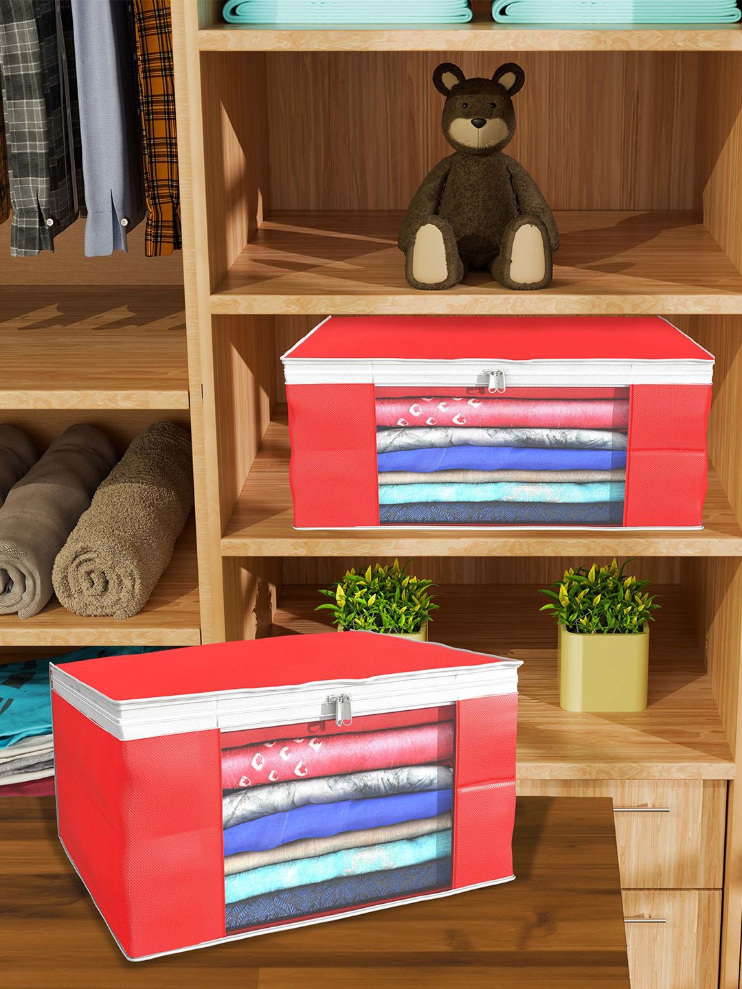 

Kuber Industries Red Set of 6 Regular Drawer Organiser Organisers