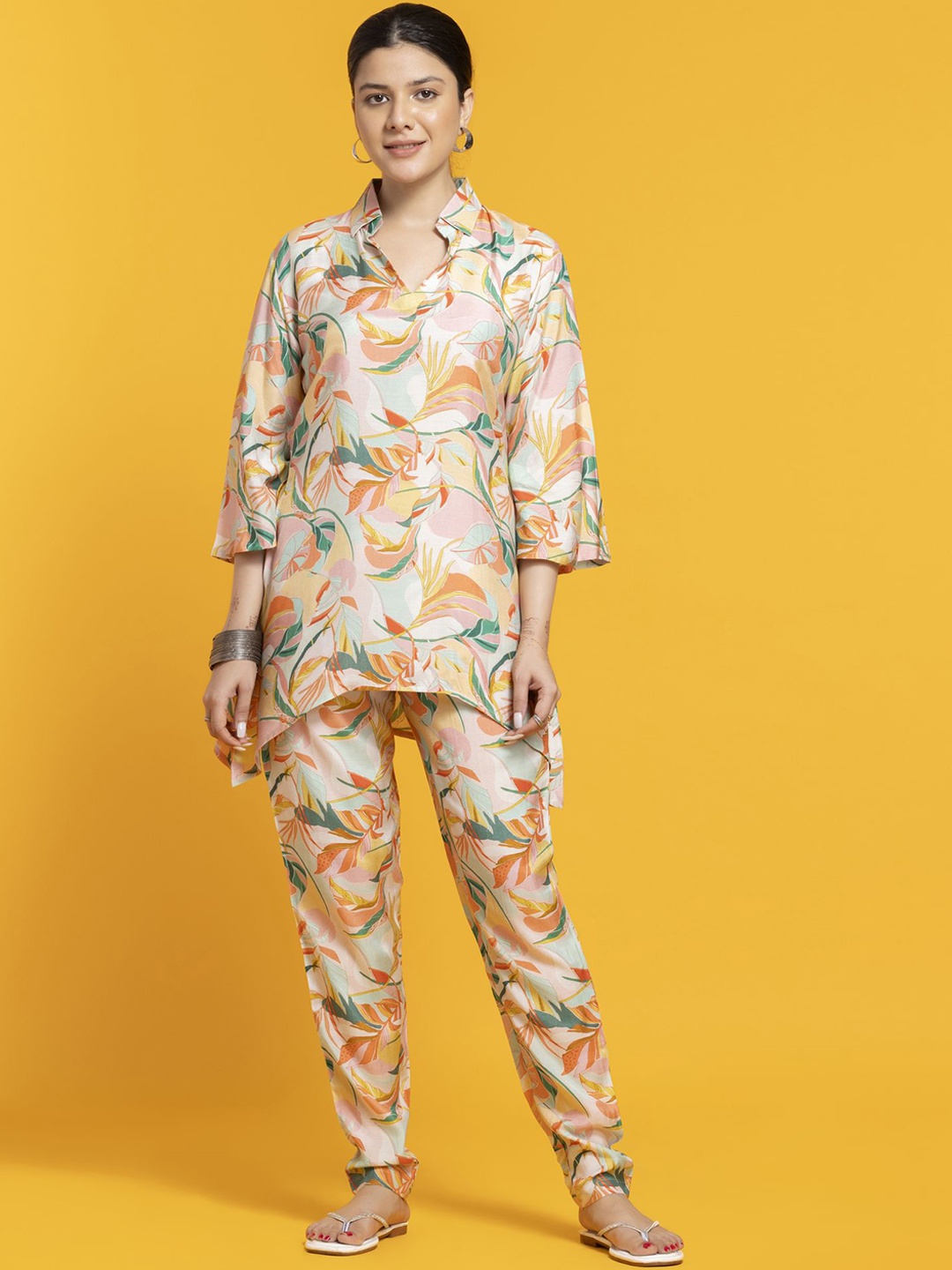

SEW YOU SOON Printed Tunic & Trouser Co-Ord Set, Na