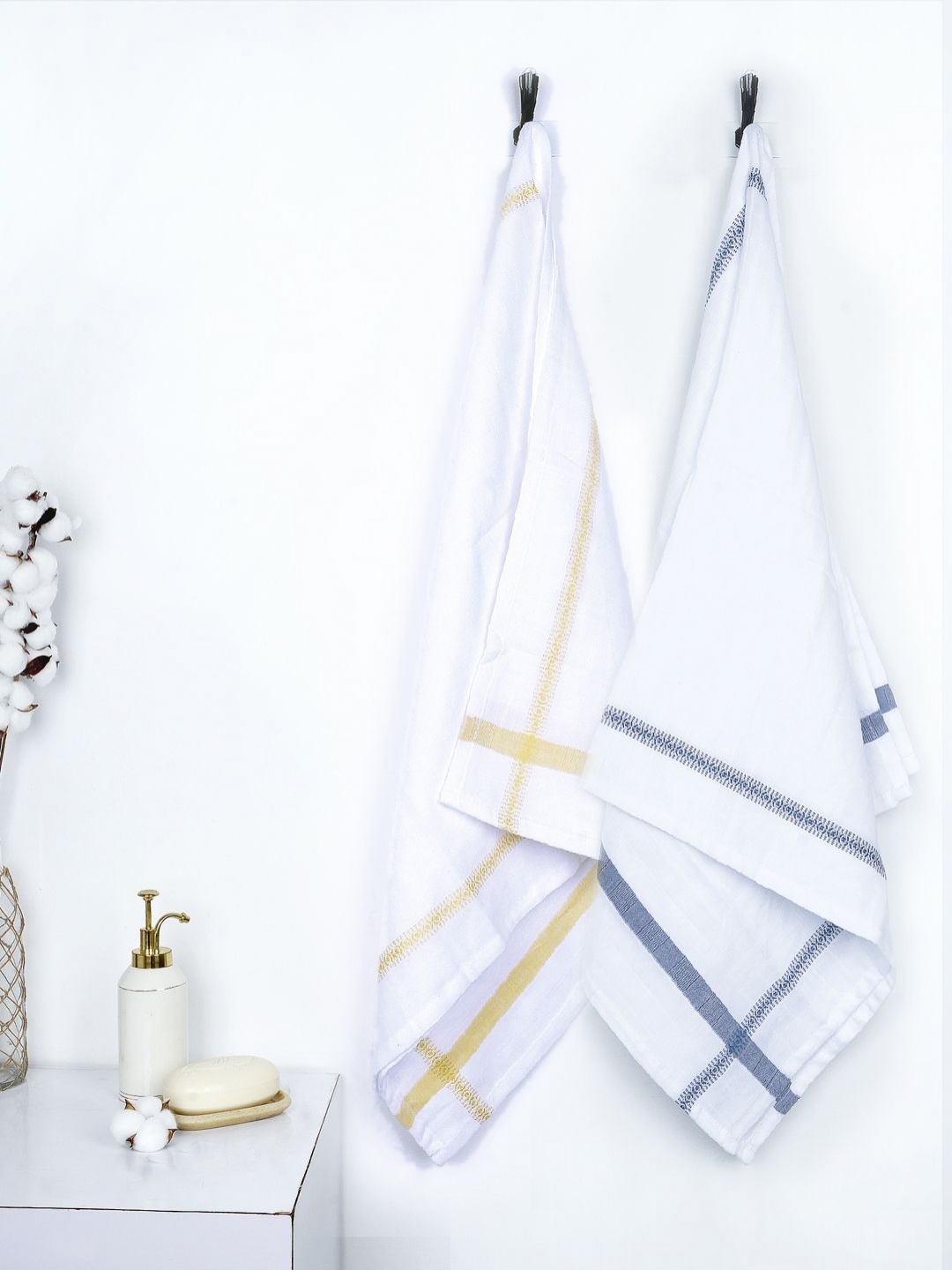 

Thirsty Towel Yellow & Blue 2 Cotton 200 GSM Bath Towel