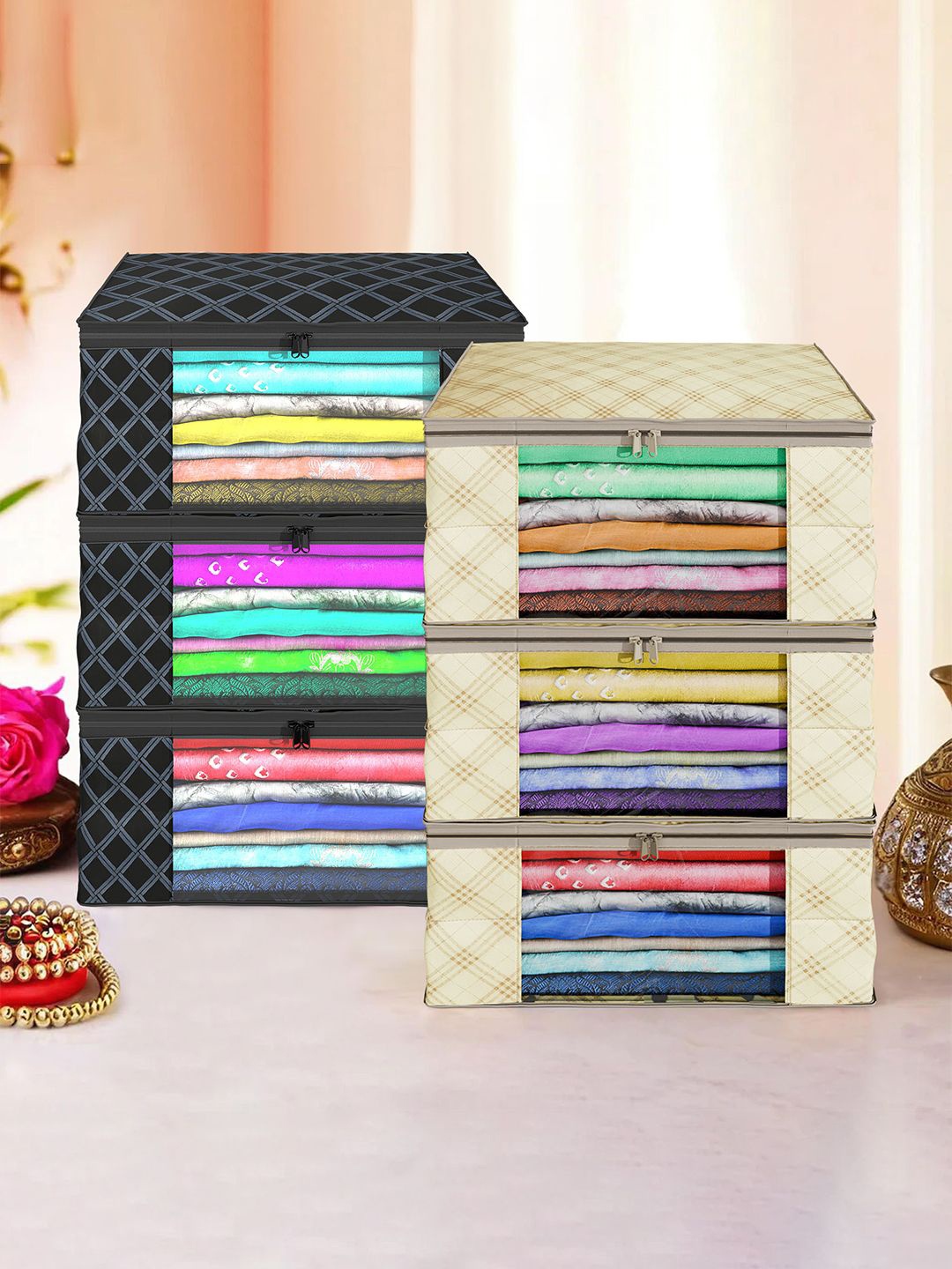

Kuber Industries Cream-Coloured Set of 6 Regular Drawer Organiser Organisers