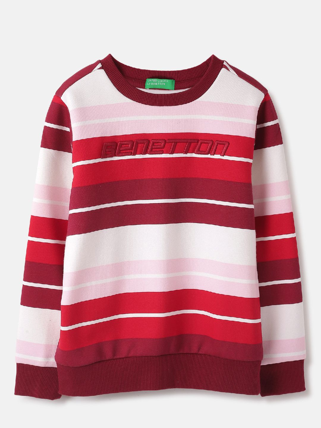 

United Colors of Benetton Boys Striped Sweatshirt, Red