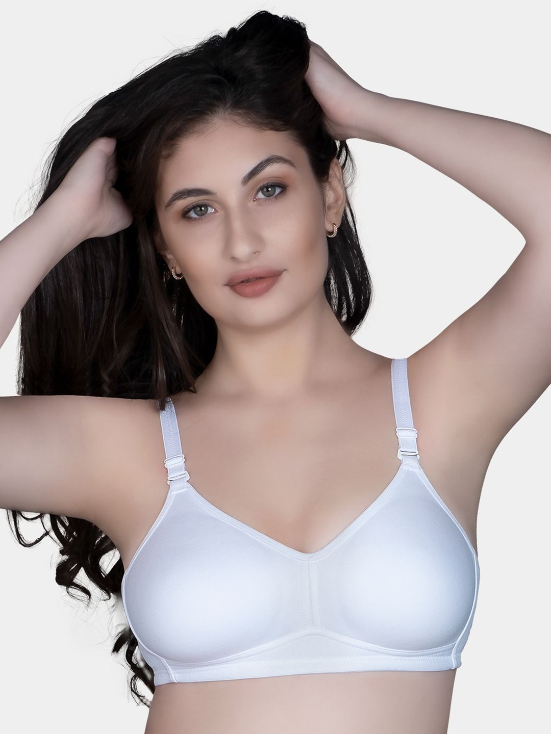 

Trylo Riza Minimizer Cotton Fabric Non-Padded Non-Wired Seamless Molded Bra, White