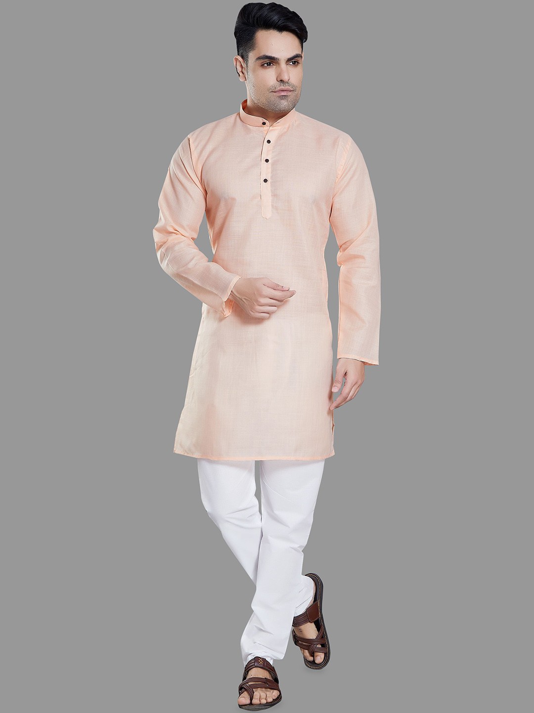 

DIVISIVE Men Regular Kurta with Pyjamas, Orange