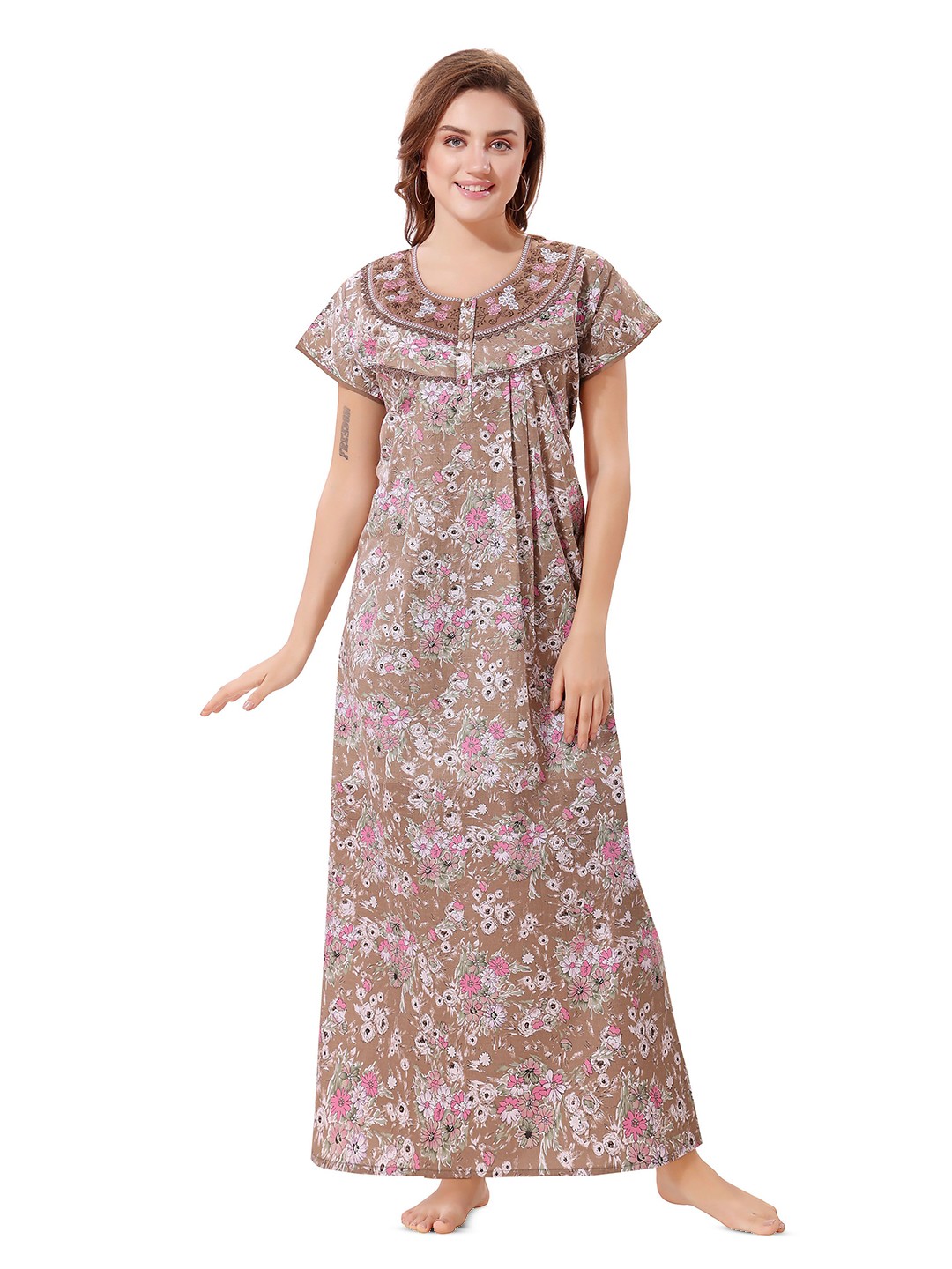 

Soulemo Printed Everyday Maxi Nightdress, Brown