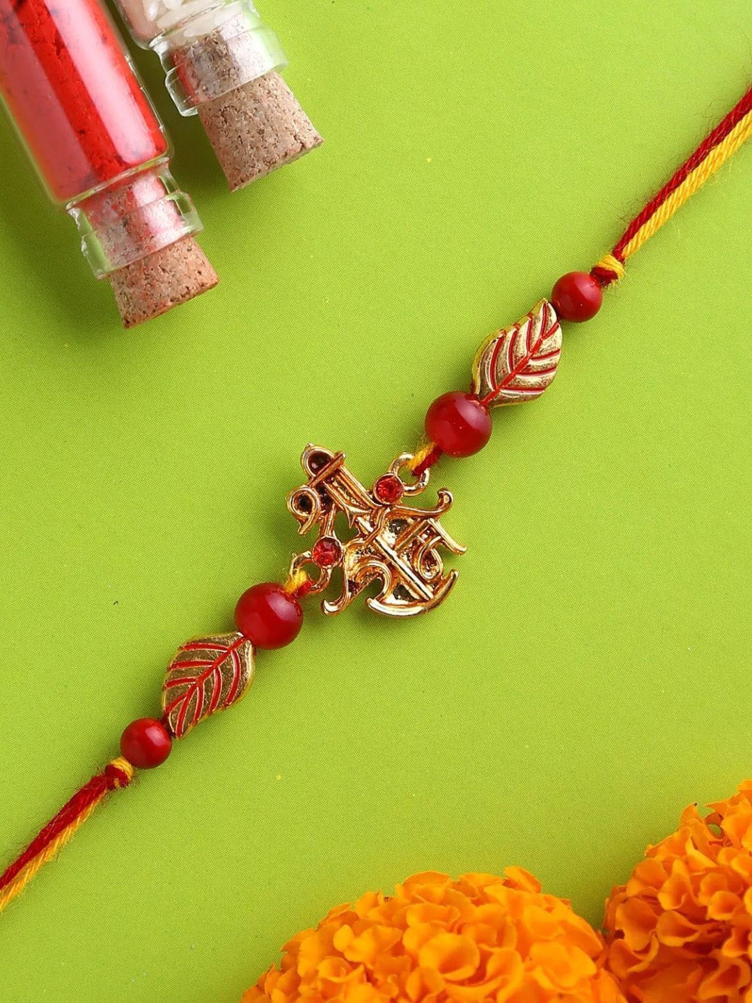 

fnp Shri Ram Divine Pretty Rakhi Lumba Rakhis, Red