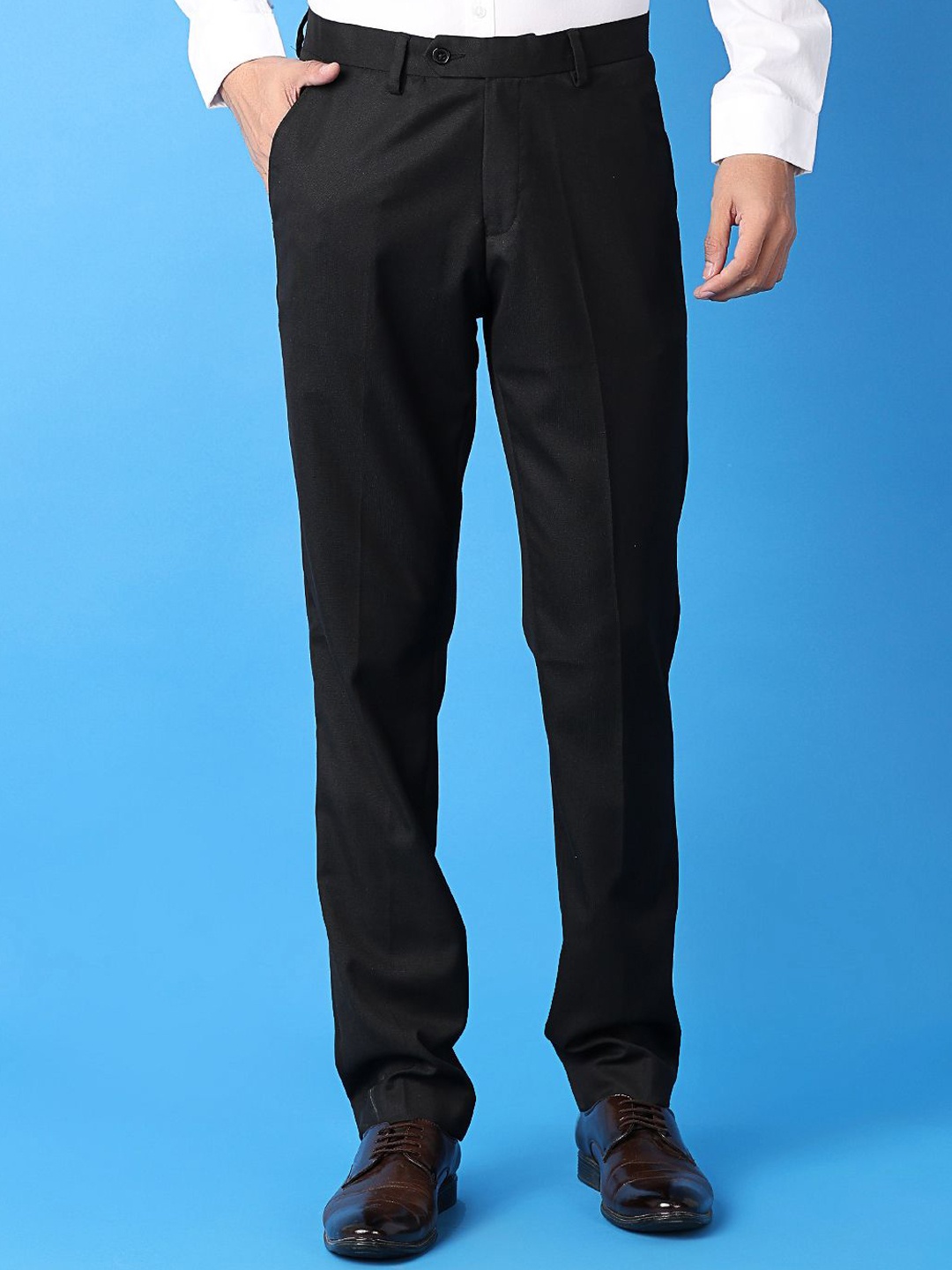 

J White by Vmart Men Slim Fit Trousers, Black