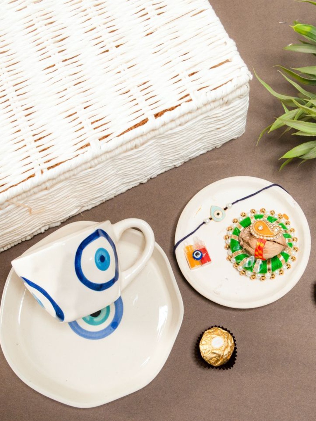 

ArteCasa Evil Eye Hamper For Siblings, White