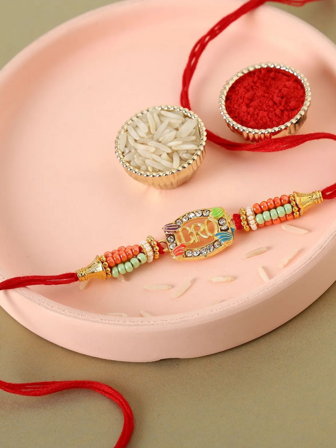 

fnp Sneh Designer Diamond Bro Rakhi Silver Selections, Gold
