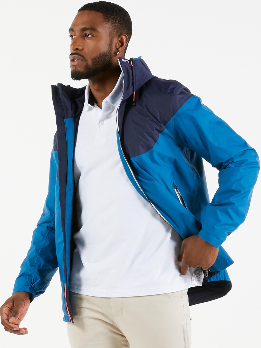 

Nabaiji By Decathlon Color Block Hooded Sports Jacket, Blue