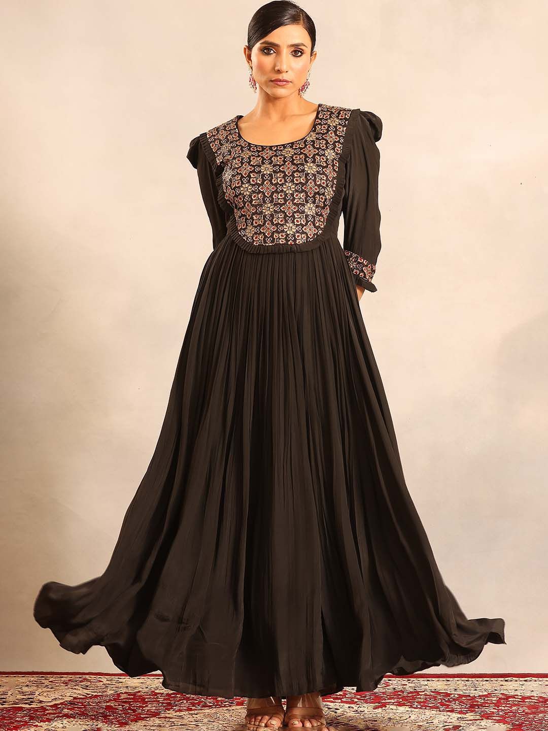 

Sejal Kamdar Embellished Round Neck Maxi Dress, Green