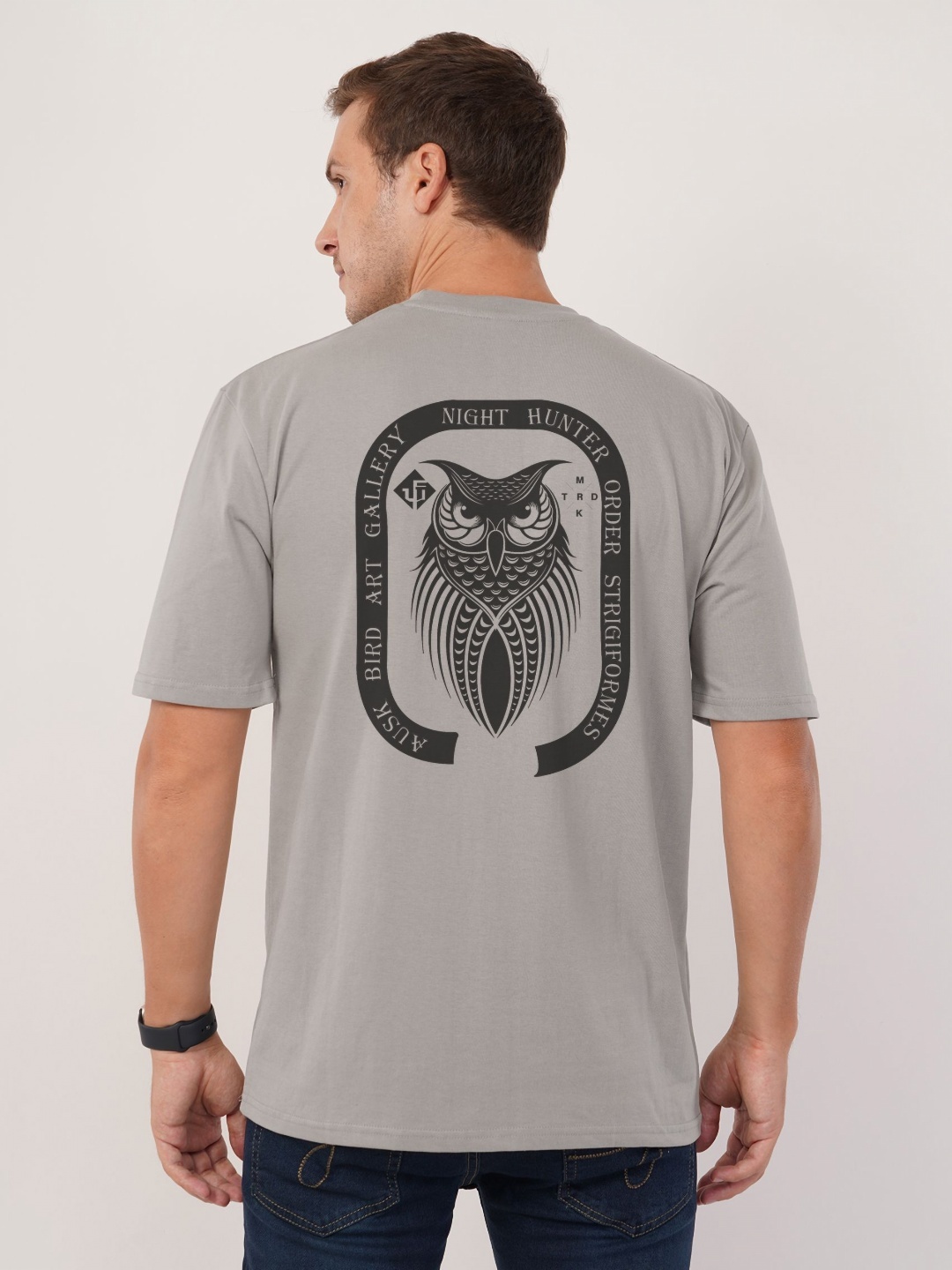 

AUSK Front & Back Printed Half Sleeve Round Neck Tshirt, Grey