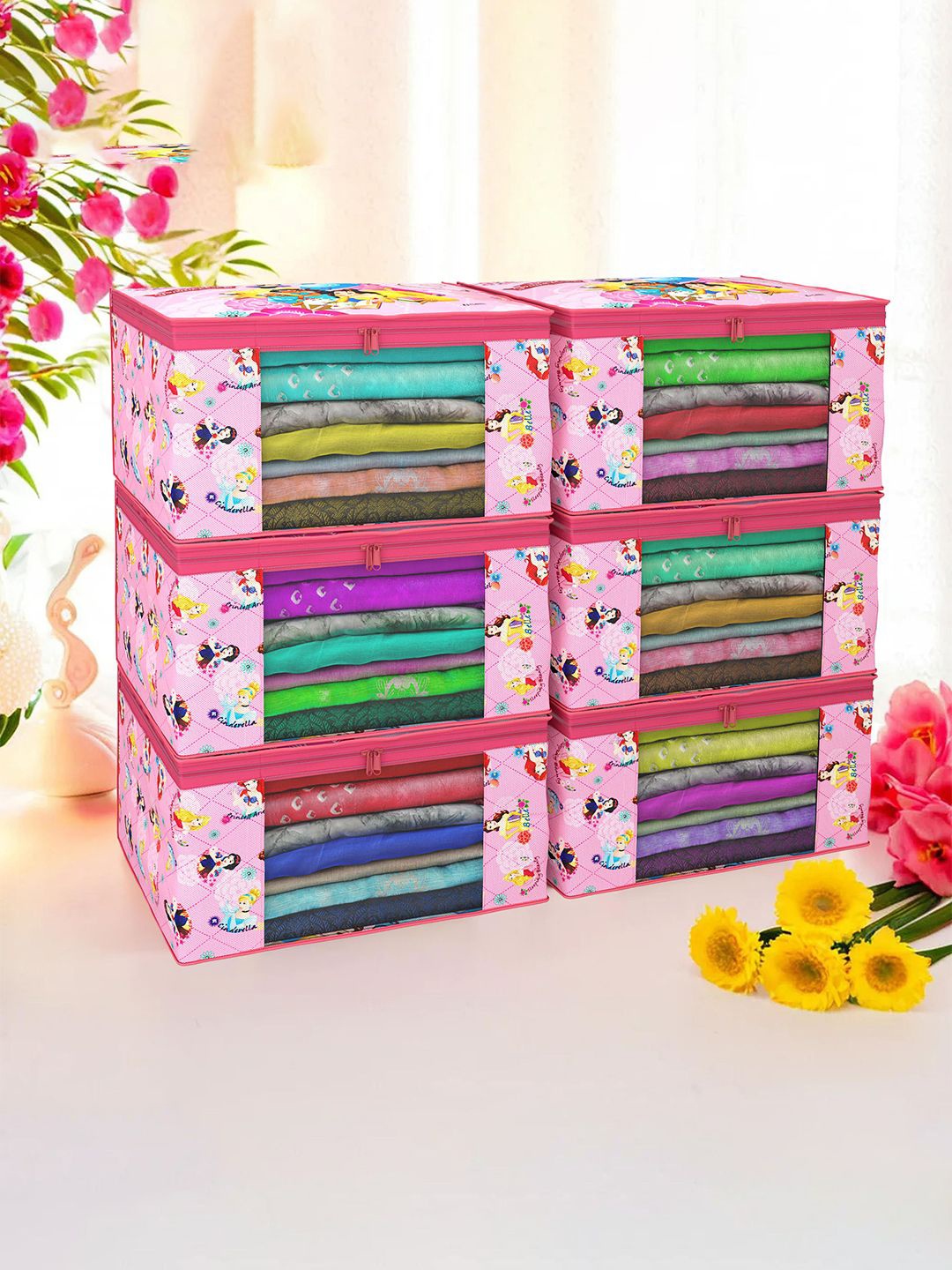 

Kuber Industries Pink Set of 6 Regular Drawer Organiser Organisers