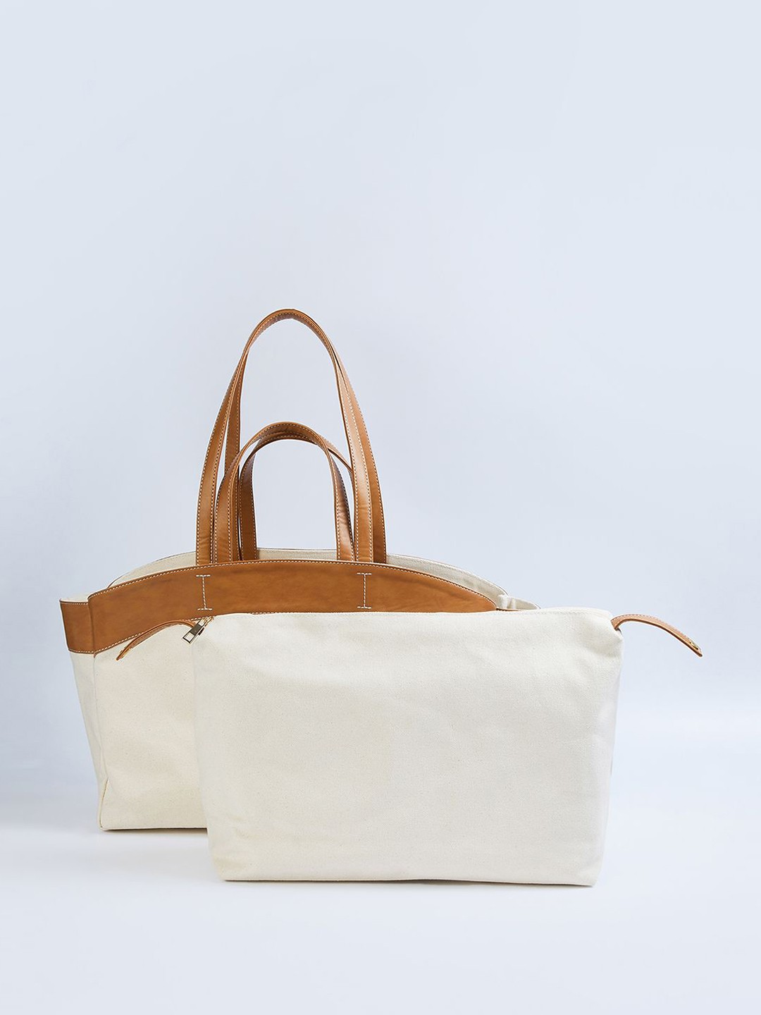 

max Oversized Bucket Shoulder Bag with Bow Detail, Off white