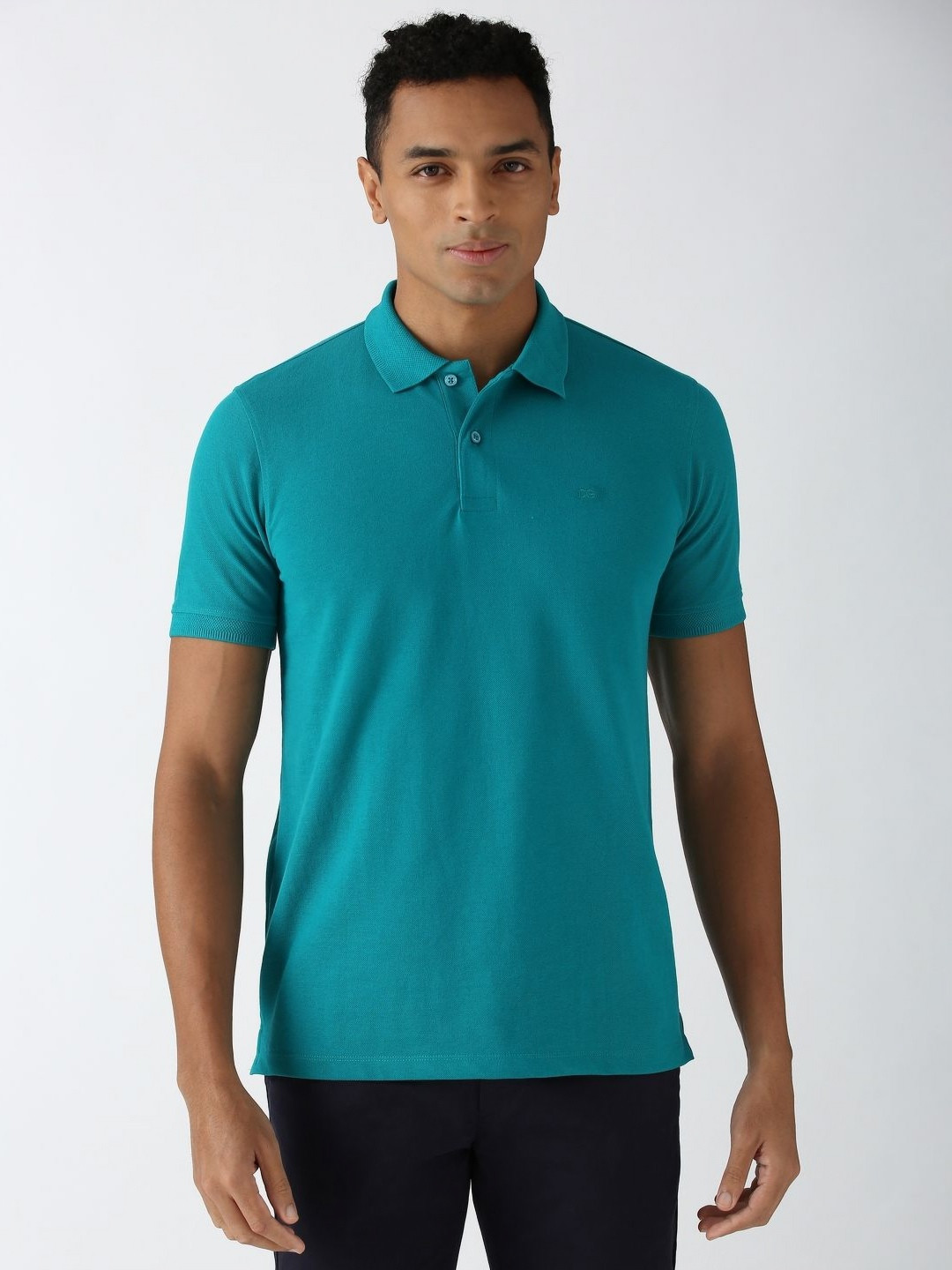 

Peter England Men Polo Collar Applique T-shirt, Blue