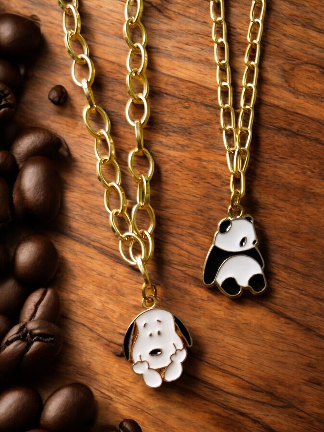 

JEWELWATI Set of 2 Gold Plated Chain