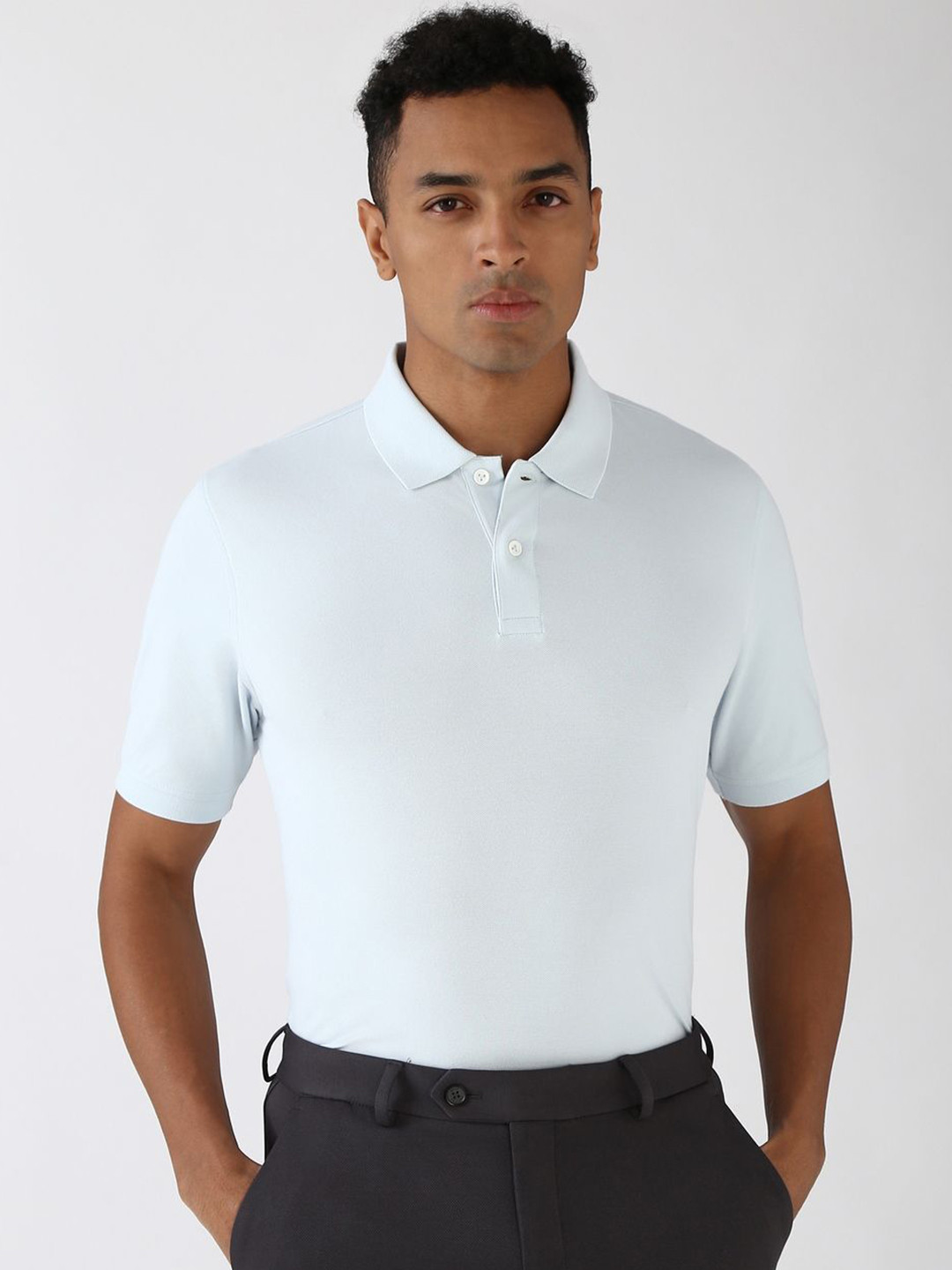 

Peter England Men Polo Collar T-shirt, Blue
