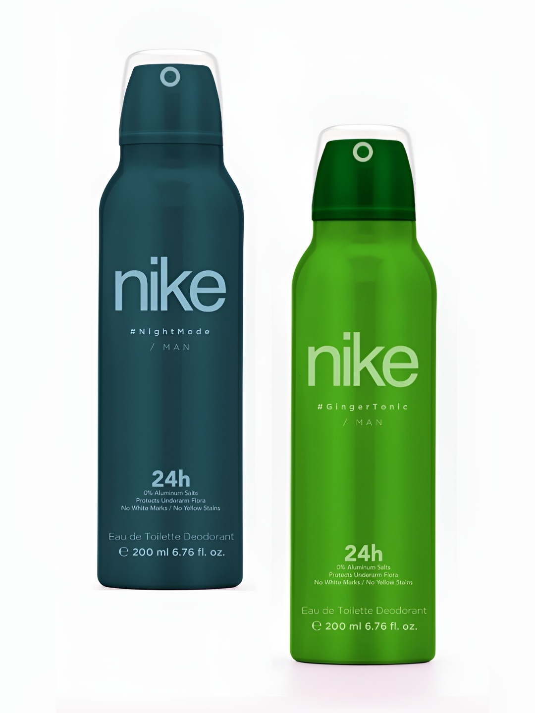 

Nike Set Of 2 24 Hr GingerTonic & NightMode Eau De Toilette Deodrant For Men - 200ml Each, Green