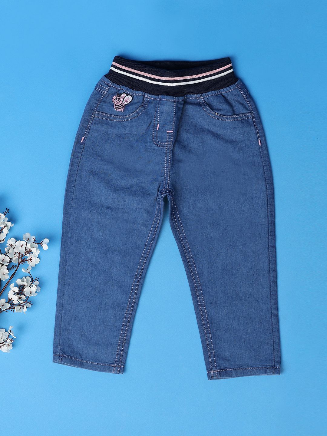 

V-Mart Unisex Kids Slim Fit Slash Knee Jeans, Blue
