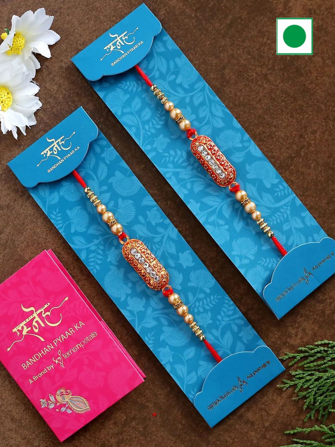 

fnp Set of 2 Capsule Rakhis Bhaiya-Bhabhi Rakhis, Red