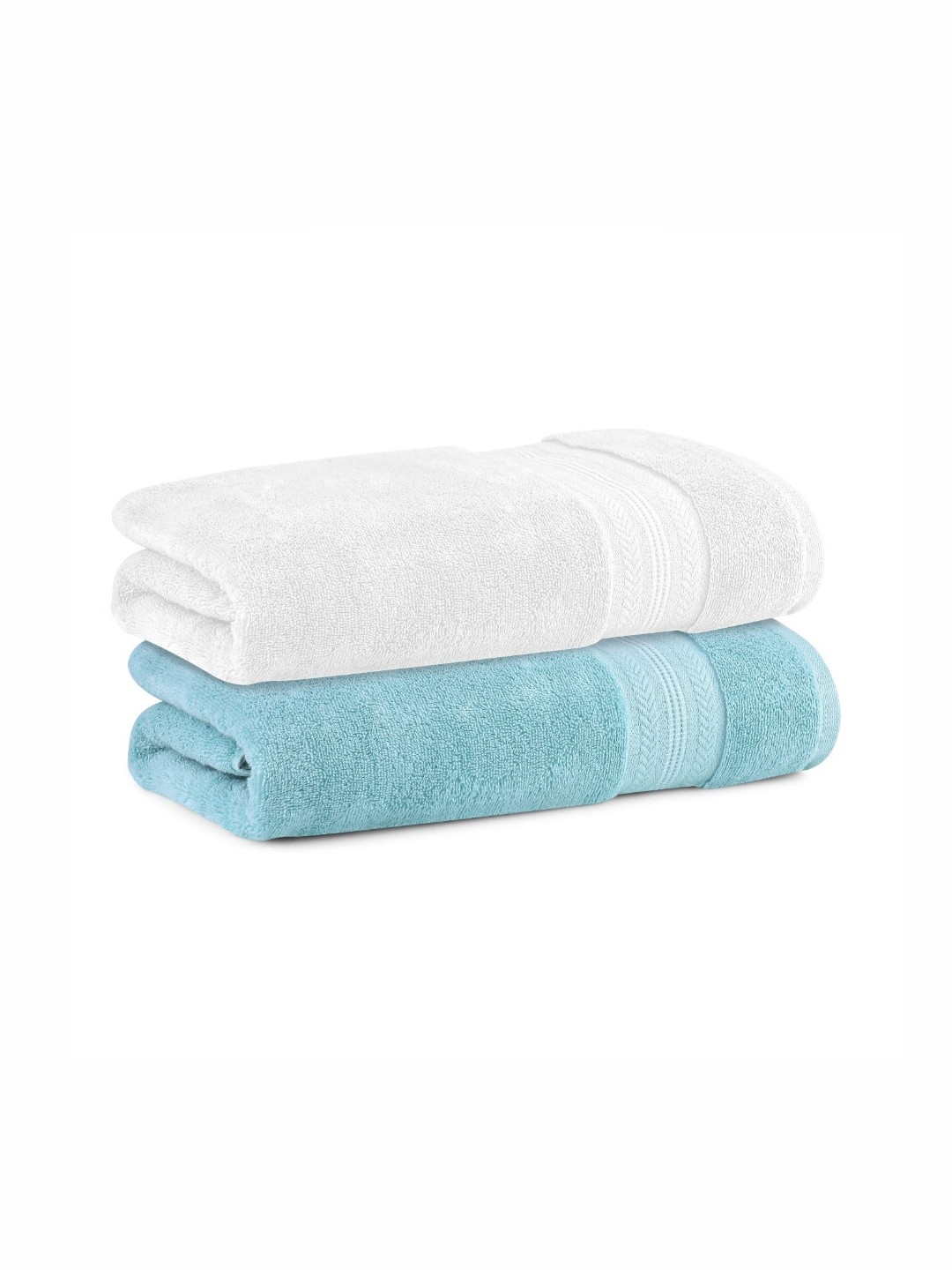 

Himeya White & Blue 2 Pieces Bamboo 600 GSM Bath Towel