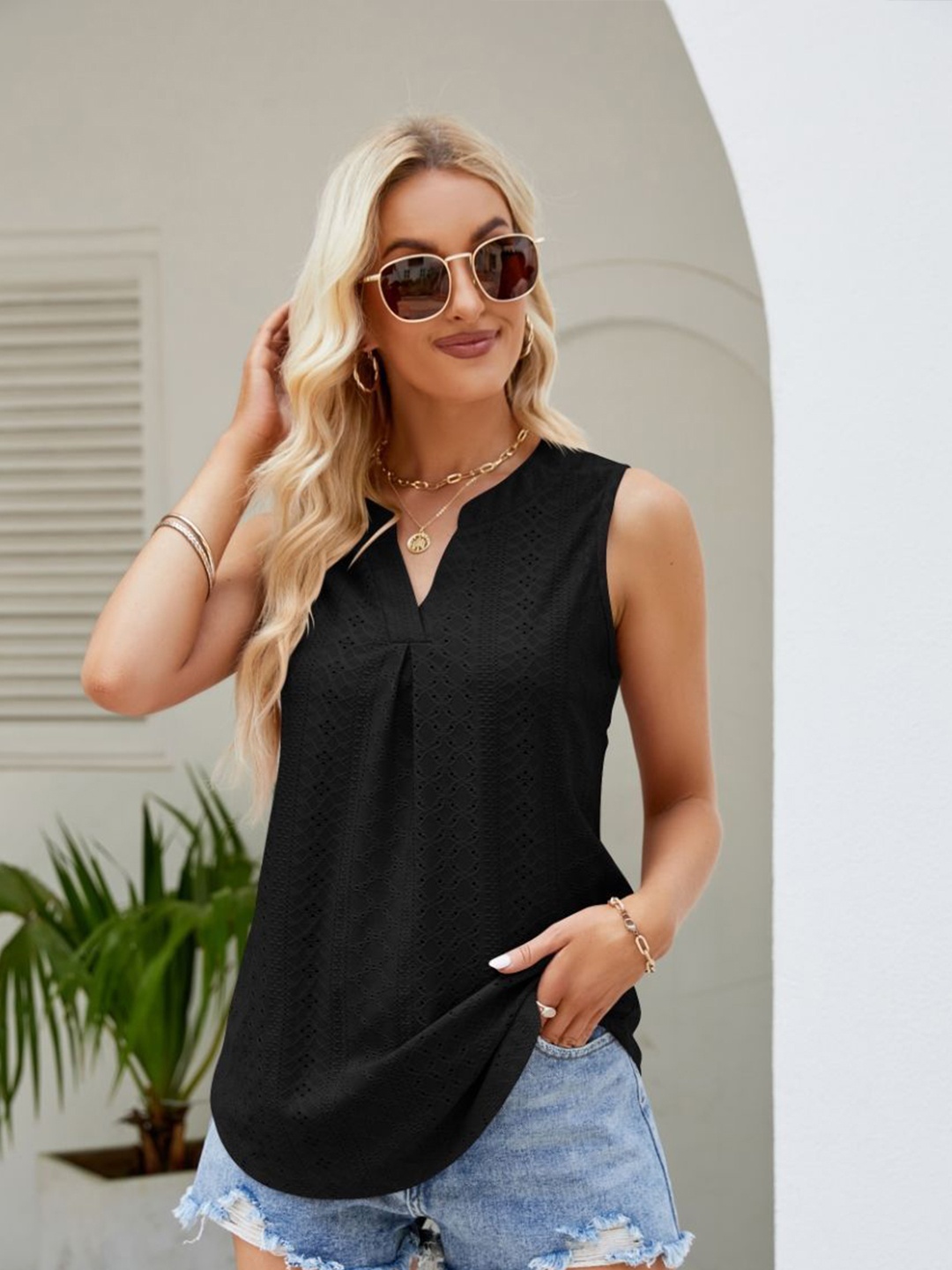 

StyleCast Women Typography Printed Round Neck Top, Black