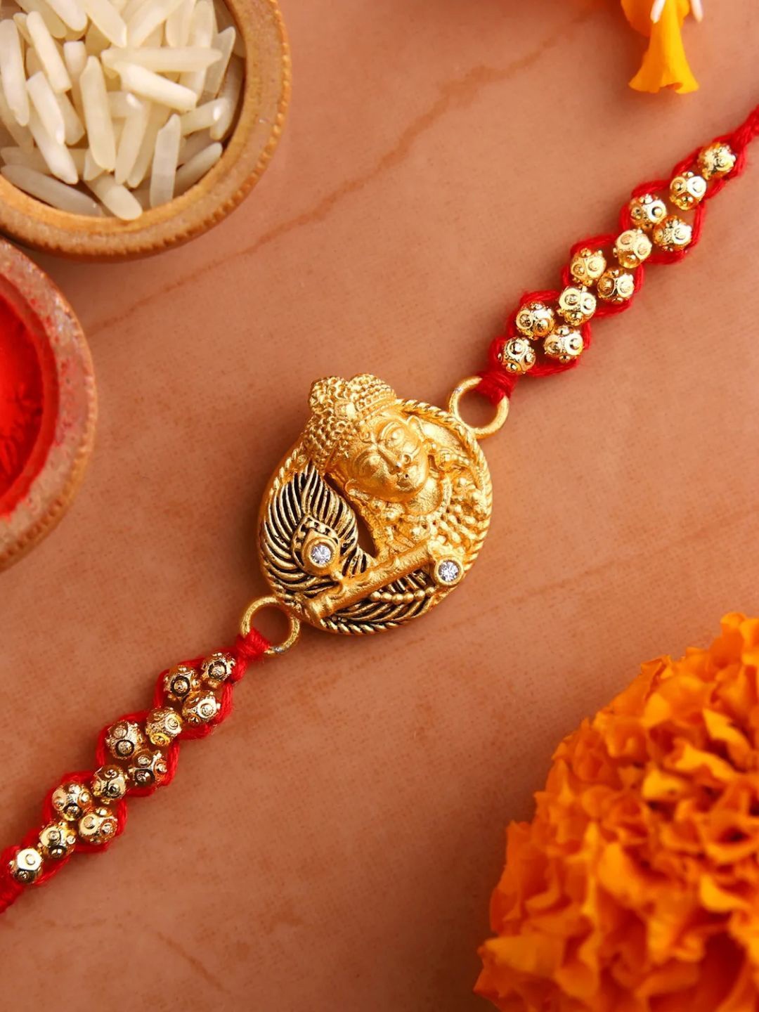 

fnp Krishna With Flute Special Rakhi Kids Collection, Red