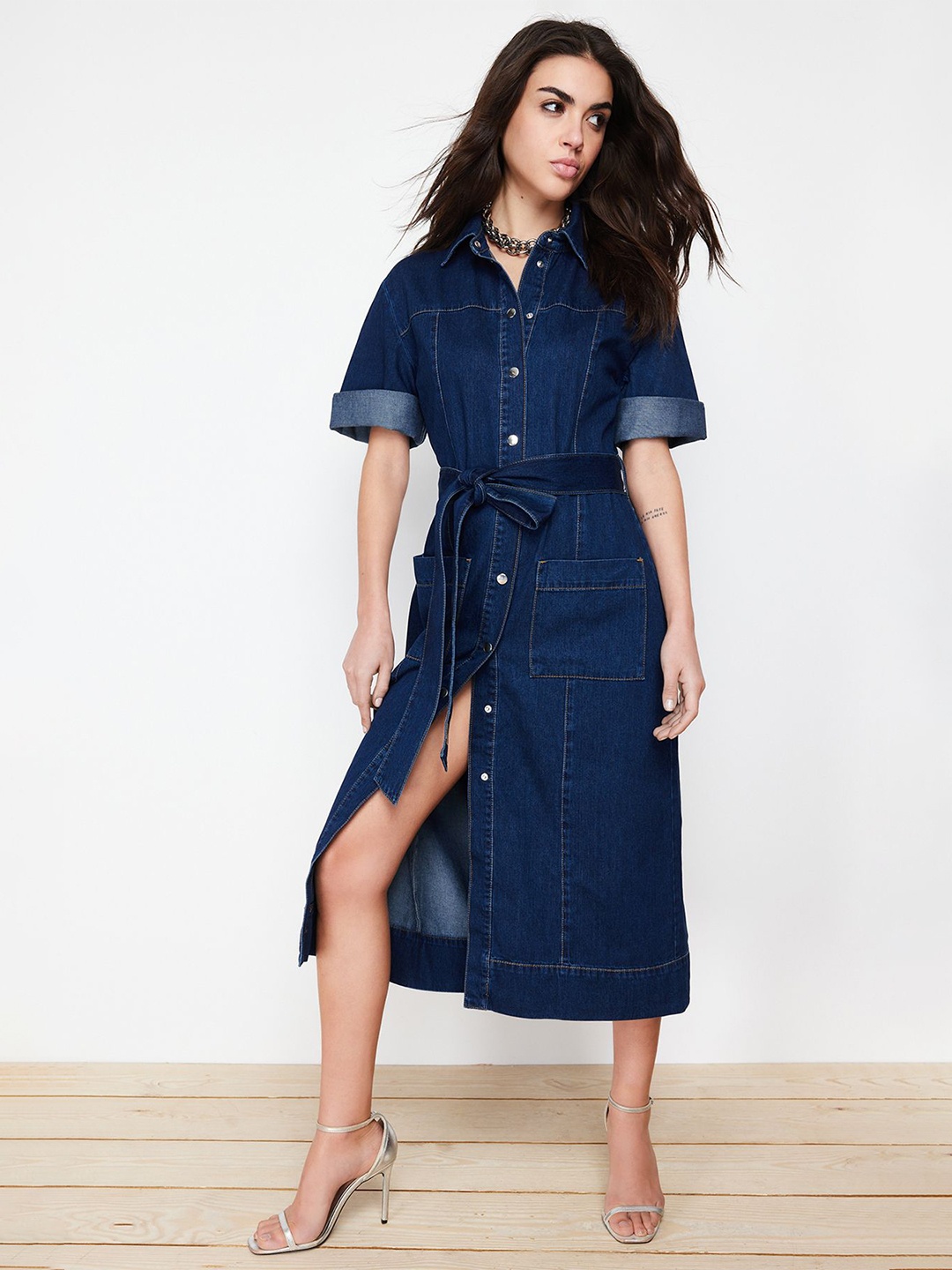 

Trendyol Shirt Midi Dress, Na