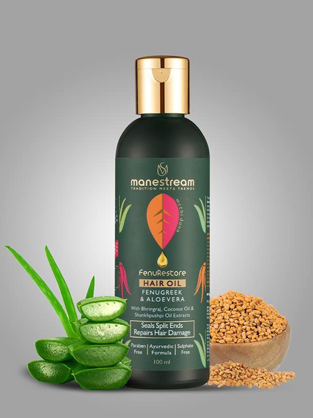 

Manestream FenuRestore Hair Serum 100ml with Free FenuRestore Mini Shampoo, Green