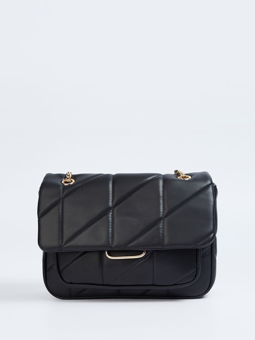 

max Textured PU Structured Handheld Bag, Black