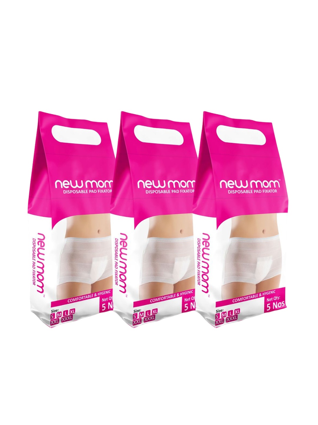 

NEWMOM Pack Of 3 Disposable Pads Fixator- 15 Nos, White