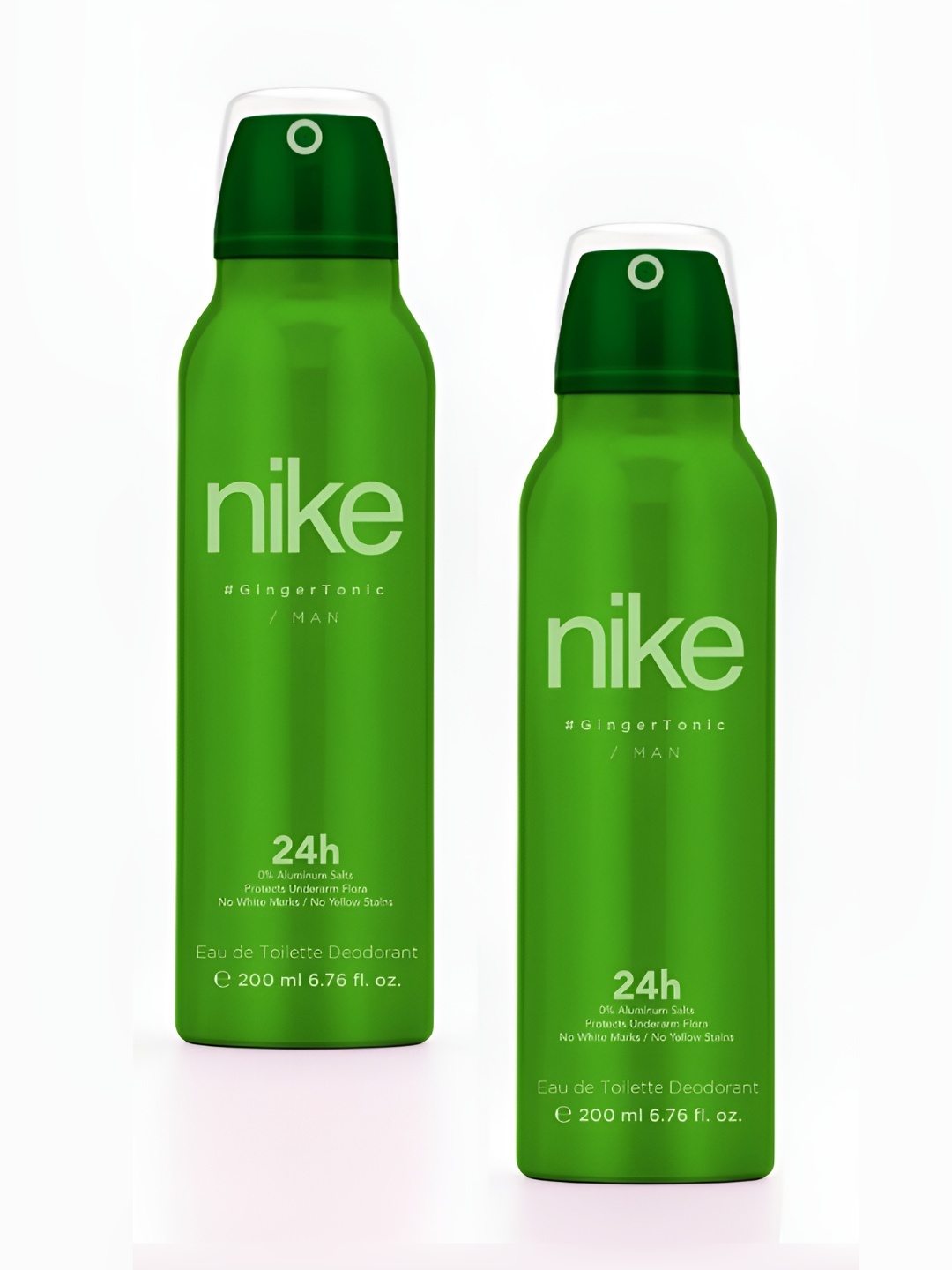 

Nike Set Of 2 24 Hr GingerTonic Eau De Toilette Deodrant For Men - 200ml Each, Green