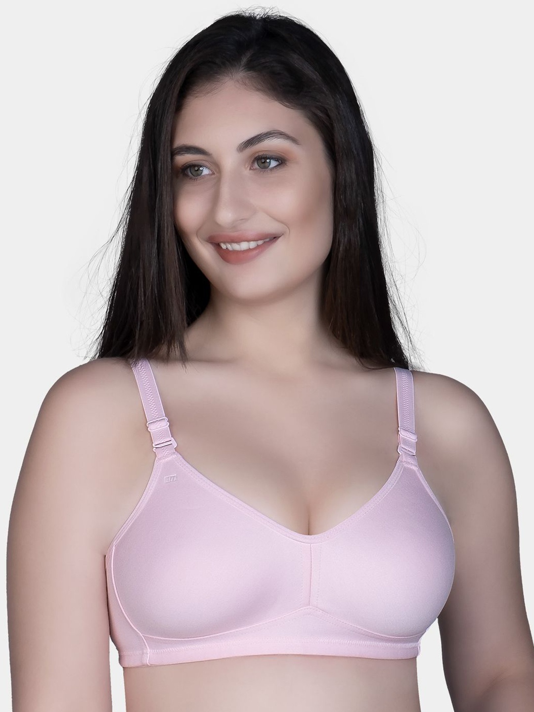 

Trylo Riza Minimizer Cotton Fabric Non-Padded Non-Wired Seamless Molded Bra, Pink