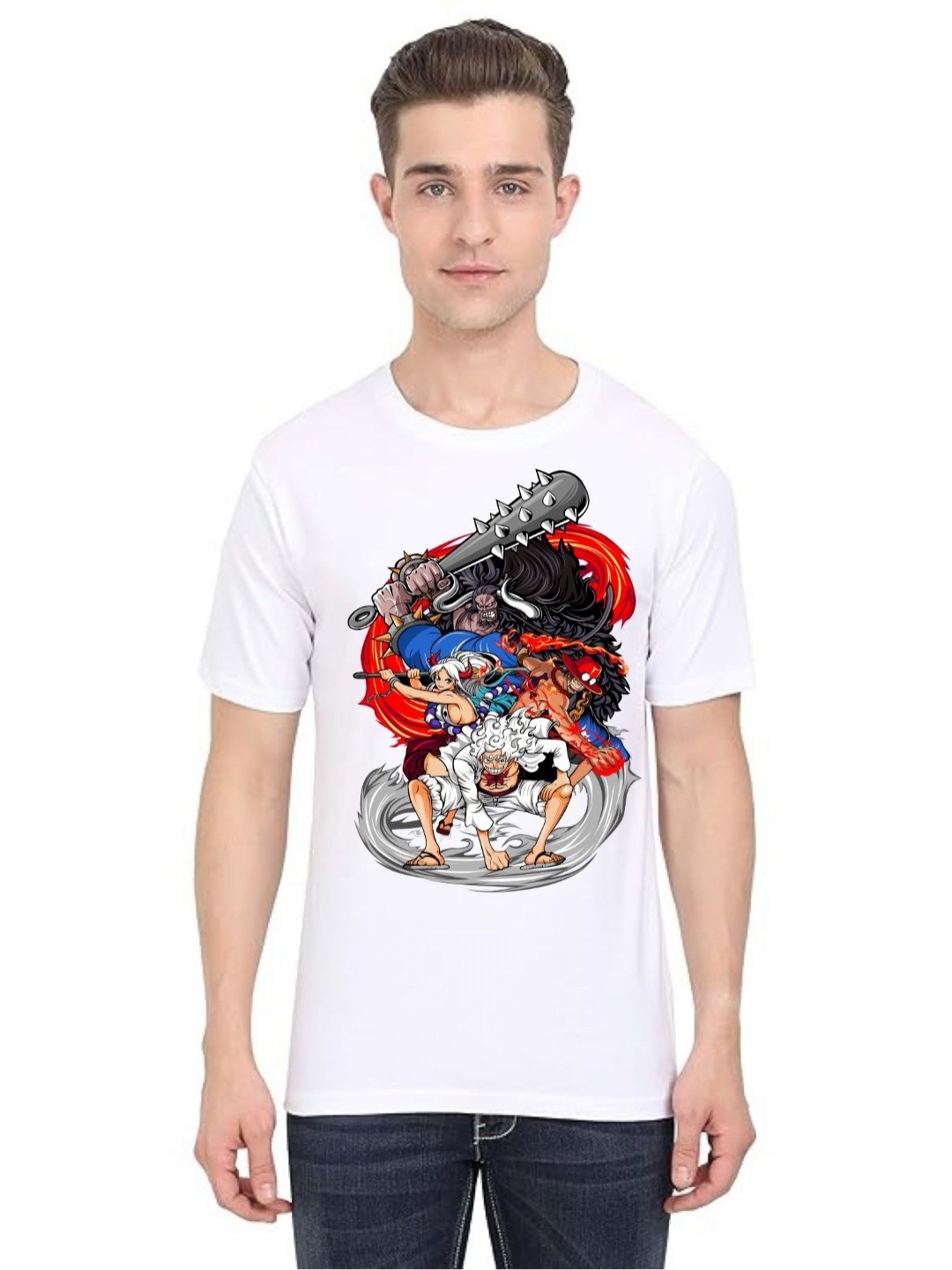 

BAESD Men Printed Sublimation T-shirt, White