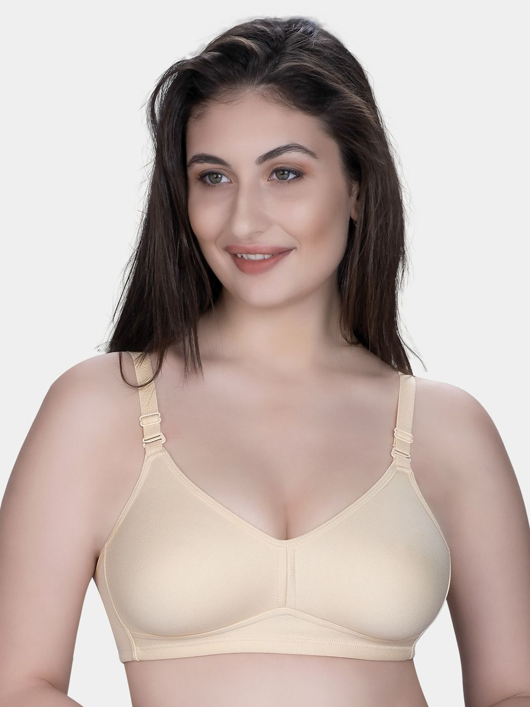 

Trylo Riza Minimizer Cotton Fabric Non-Padded Non-Wired Seamless Molded Bra, Beige