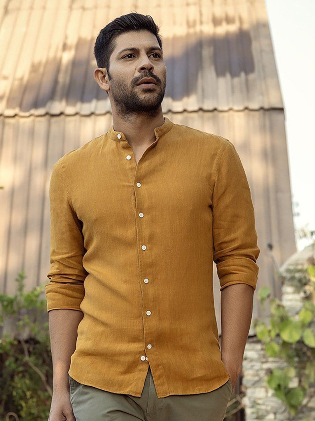 

Monks of Method Men Comfort Opaque Casual Shirt, Mustard