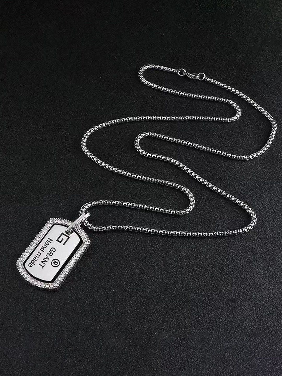 

KRENOZ Men Silver-Plated Contemporary Pendants with Chains