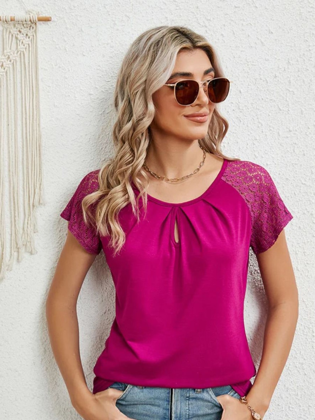 

Stylecast X KPOP Women Solid Round Neck Top, Purple
