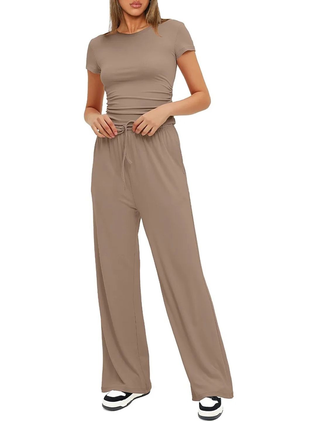 

StyleCast Pure Cotton Top with Trousers, Brown